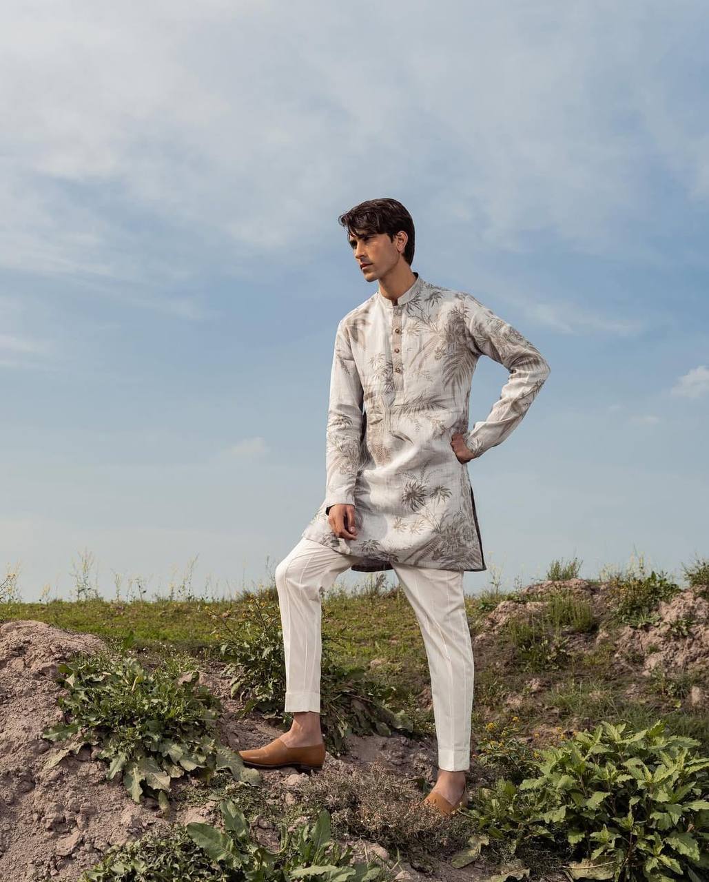 DUPLICE PRINTED IRISH COTTON PRINTED KURTA PAJAMA SET FOR MEN'S