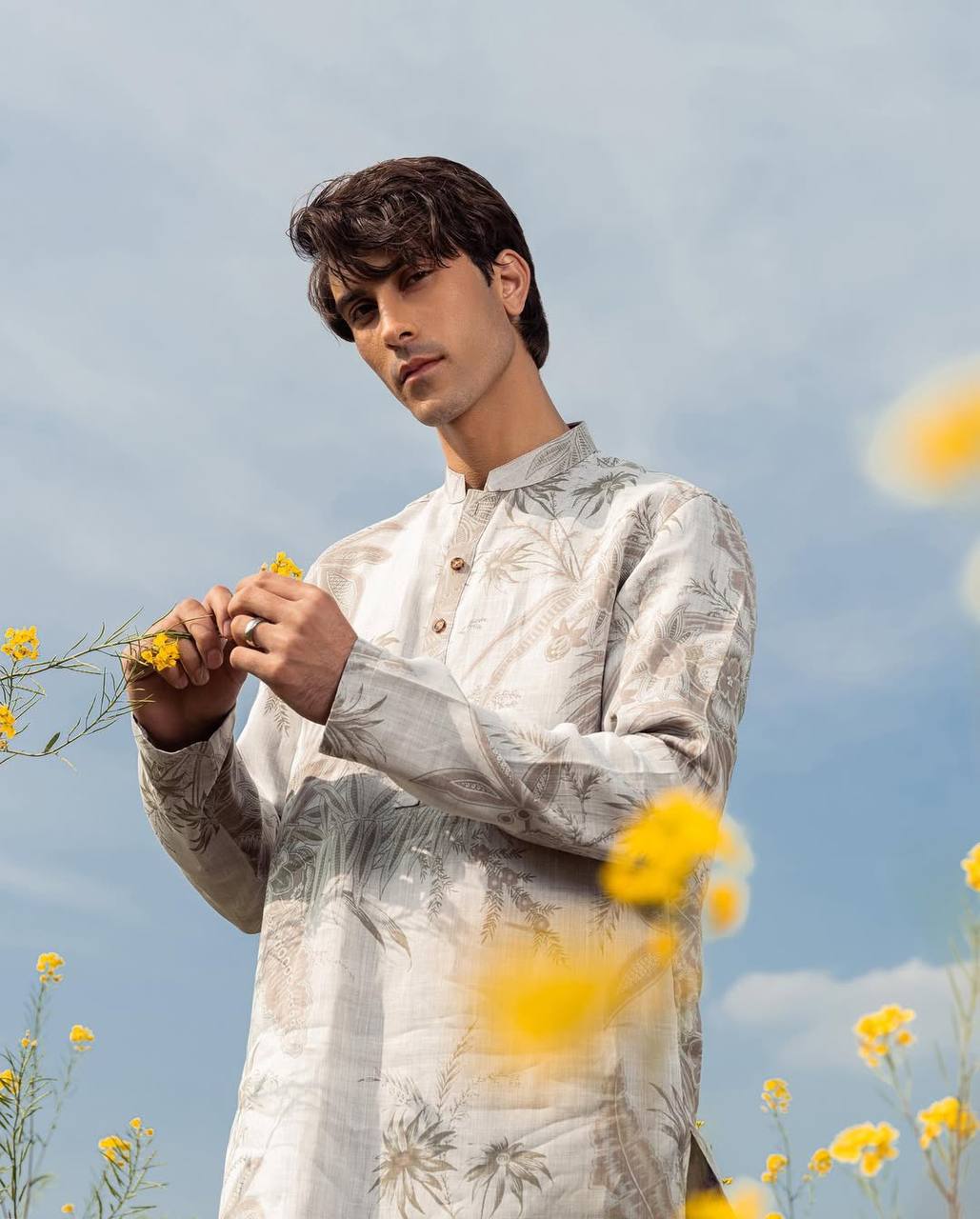 DUPLICE PRINTED IRISH COTTON PRINTED KURTA PAJAMA SET FOR MEN'S