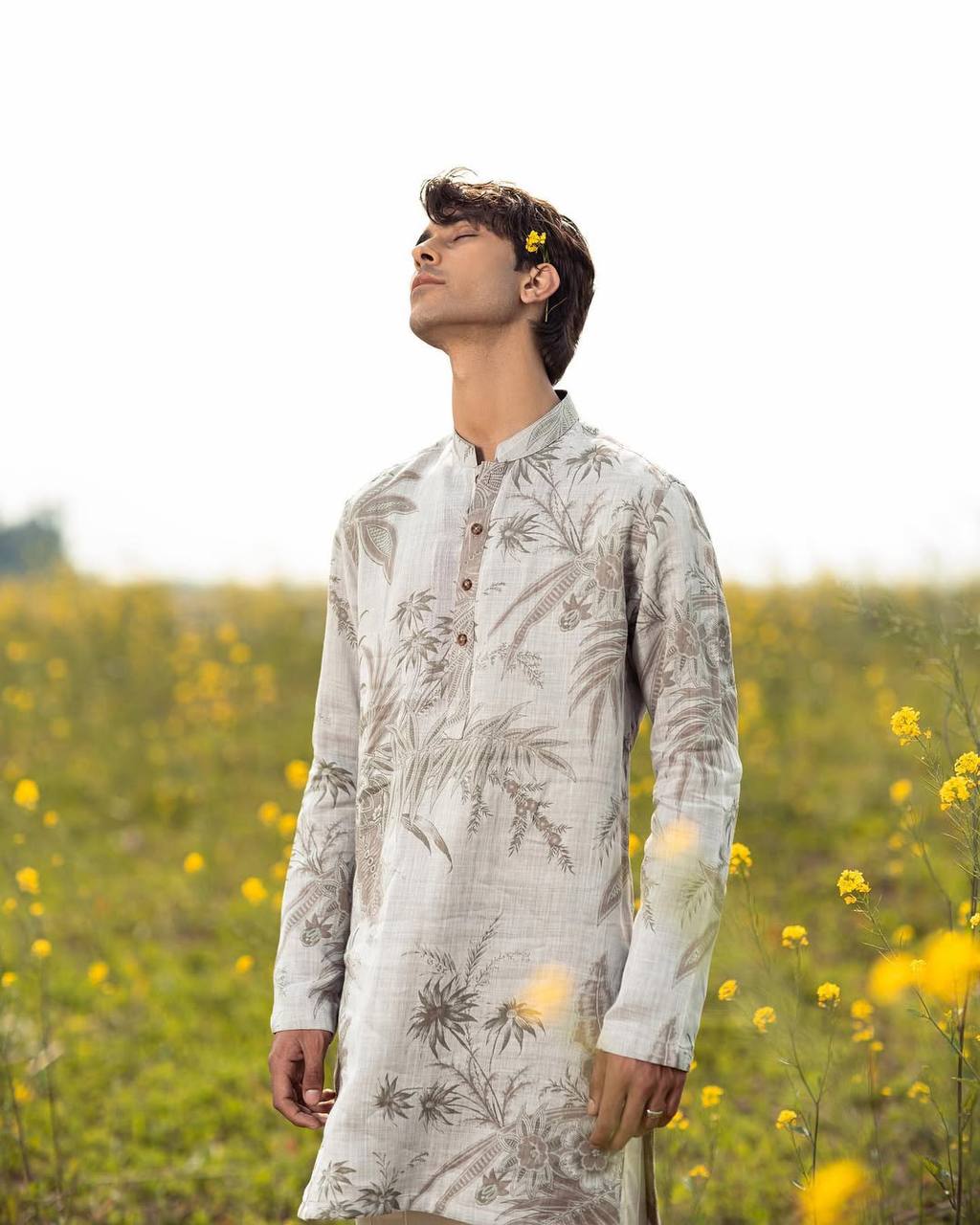 DUPLICE PRINTED IRISH COTTON PRINTED KURTA PAJAMA SET FOR MEN'S