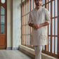 OFF WHITE BUTTA EMBROIDERED WORK KURTA PAJAMA SET