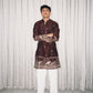BROWN  ELEPHANT AND BUTTI EMBROIDERY WORK KURTA PAJAMA SET