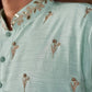 BABY BLUE FLORAL MOTIF SWQUIN-ZARI WORK KURTA WITH PANT