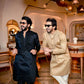 BLACK NECK EMBROIDERD MENS KURTA SET