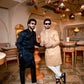 BLACK NECK EMBROIDERD MENS KURTA SET