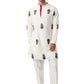 WHITE SILK EMBROIDERED KURTA PAJAMA SET FOR MEN'S