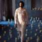 WHITE EMBROIDERED KURTA PAJAMA SET FOR MEN'S